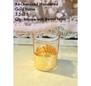 Oversized Hammered Gold Votive 3.5Hx2.5
