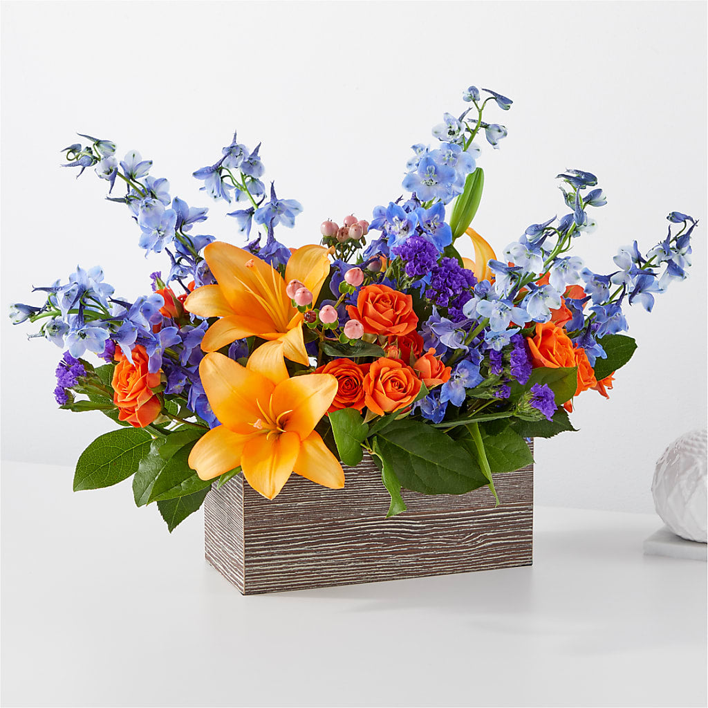 Radiant Citrus Box Bouquet – Dynamic Flowers Of Royal Oak, Royal Oak MI