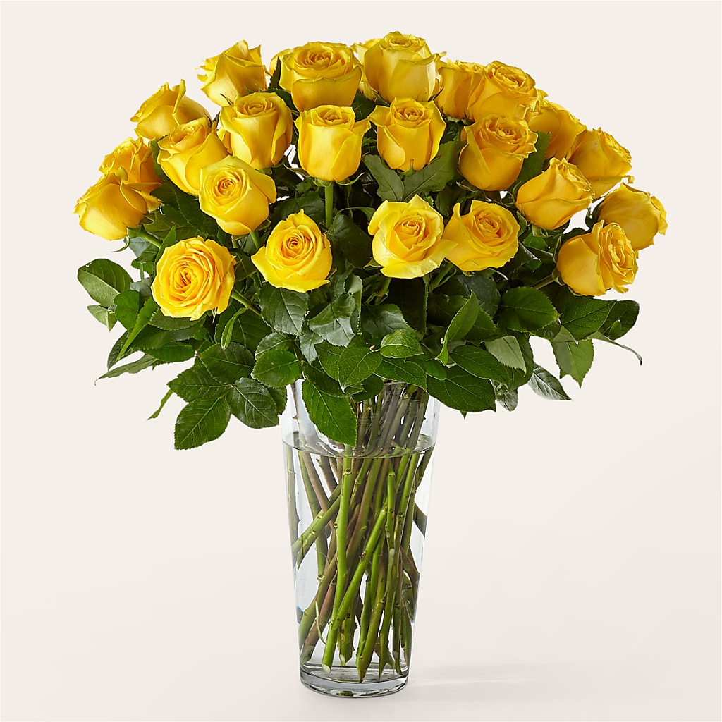 Long Stem Yellow Rose Bouquet – Dynamic Flowers Of Royal Oak, Royal Oak MI