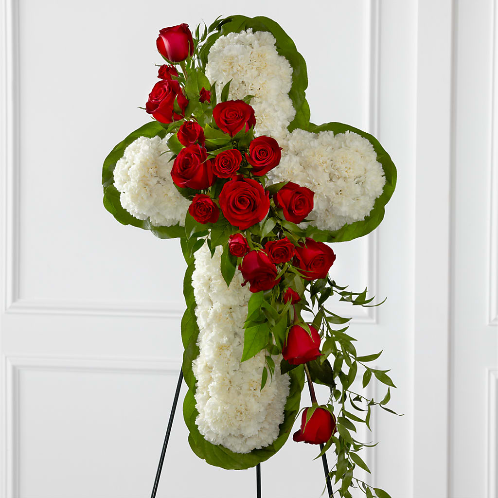 Floral Cross Easel – Dynamic Flowers Of Royal Oak, Royal Oak MI