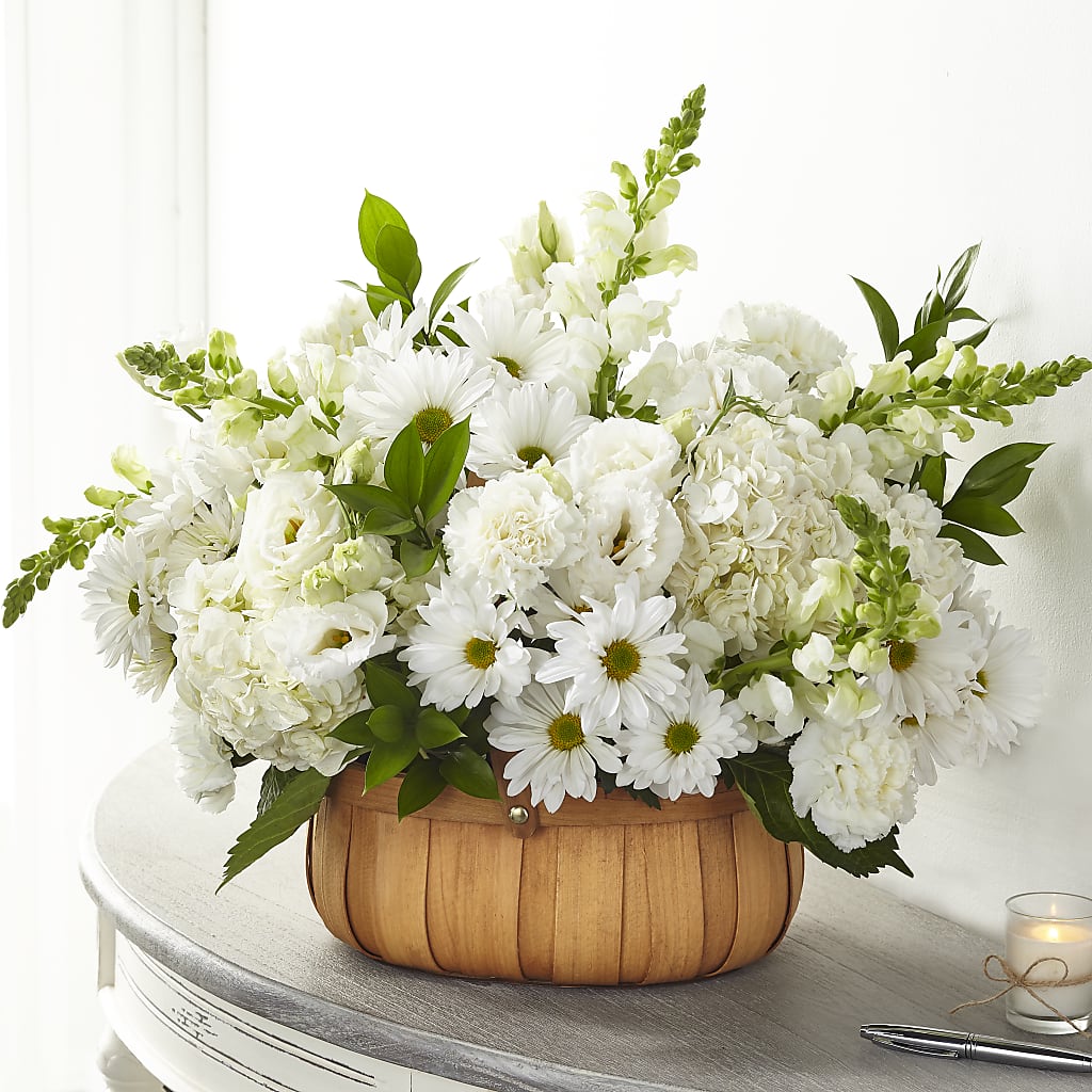 Pure Ivory Basket – Dynamic Flowers Of Royal Oak, Royal Oak MI