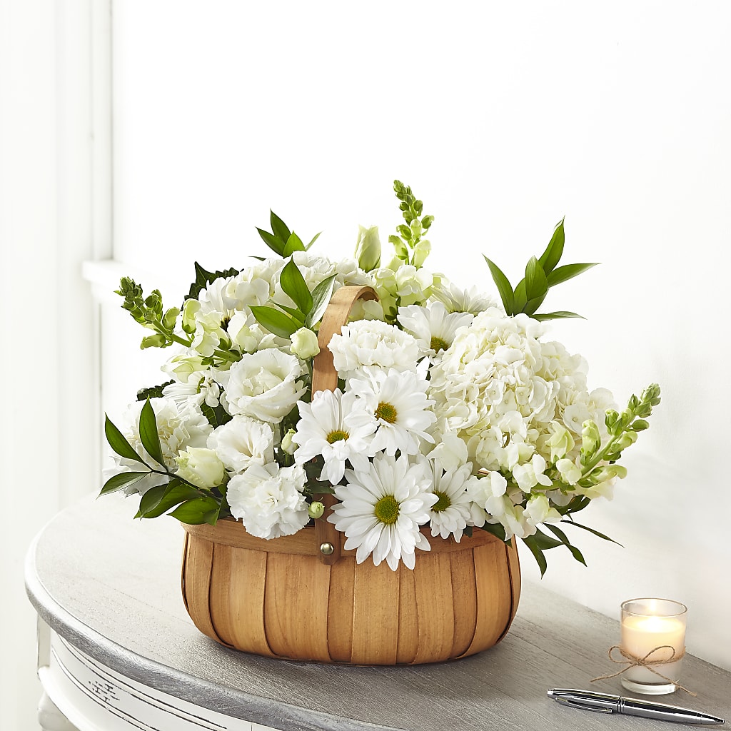 Pure Ivory Basket – Dynamic Flowers Of Royal Oak, Royal Oak MI