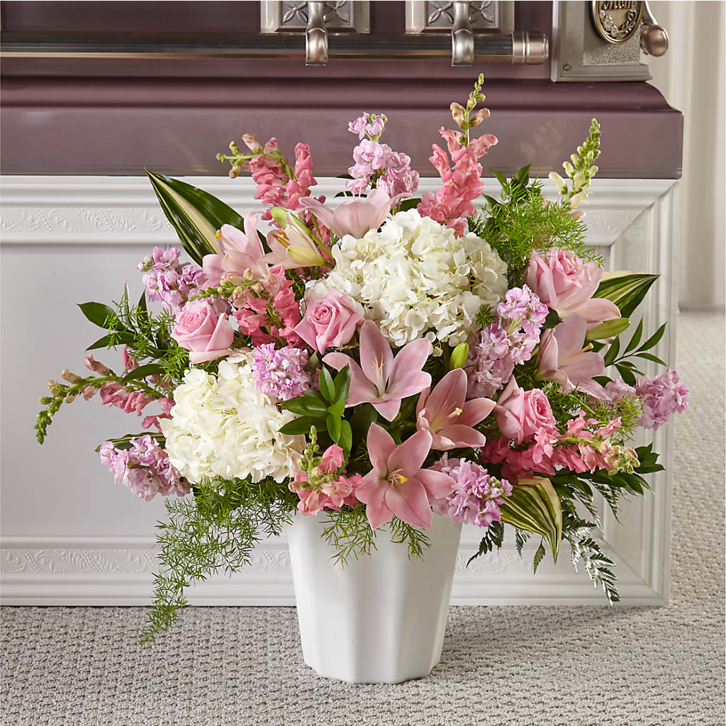 Simply Serene Floor Basket – Dynamic Flowers Of Royal Oak, Royal Oak MI