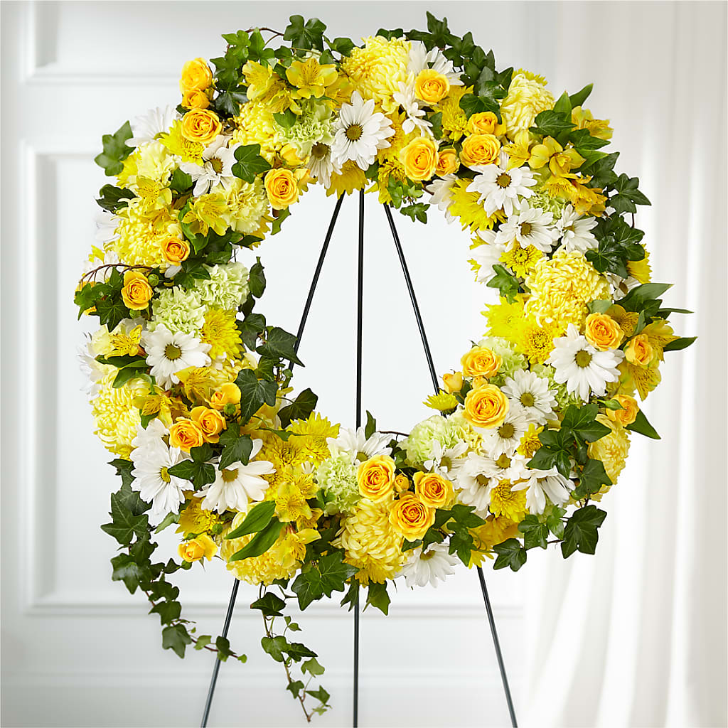 Golden Remembrance Wreath – Dynamic Flowers Of Royal Oak, Royal Oak MI
