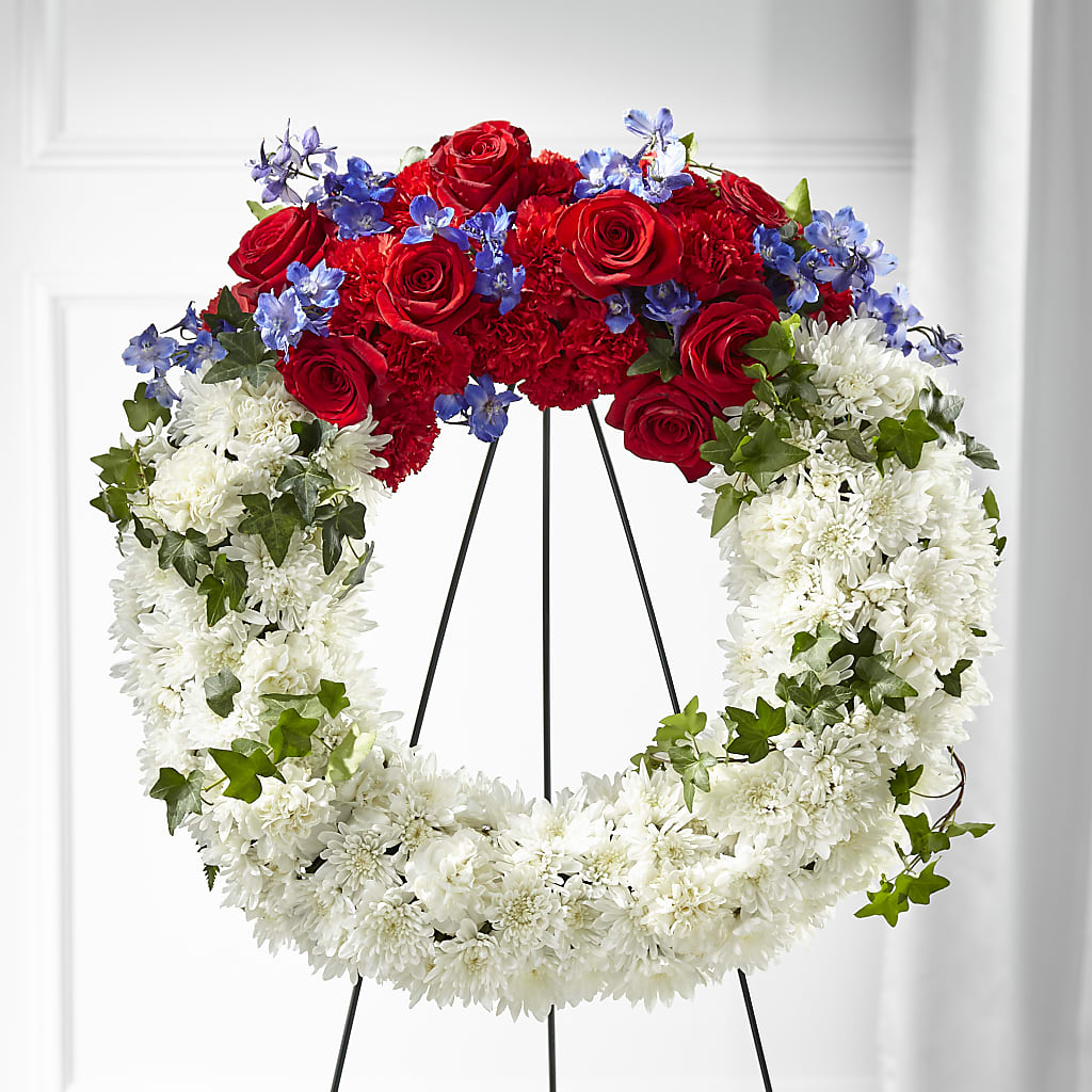 Patriotic Passion Wreath – Dynamic Flowers Of Royal Oak, Royal Oak MI