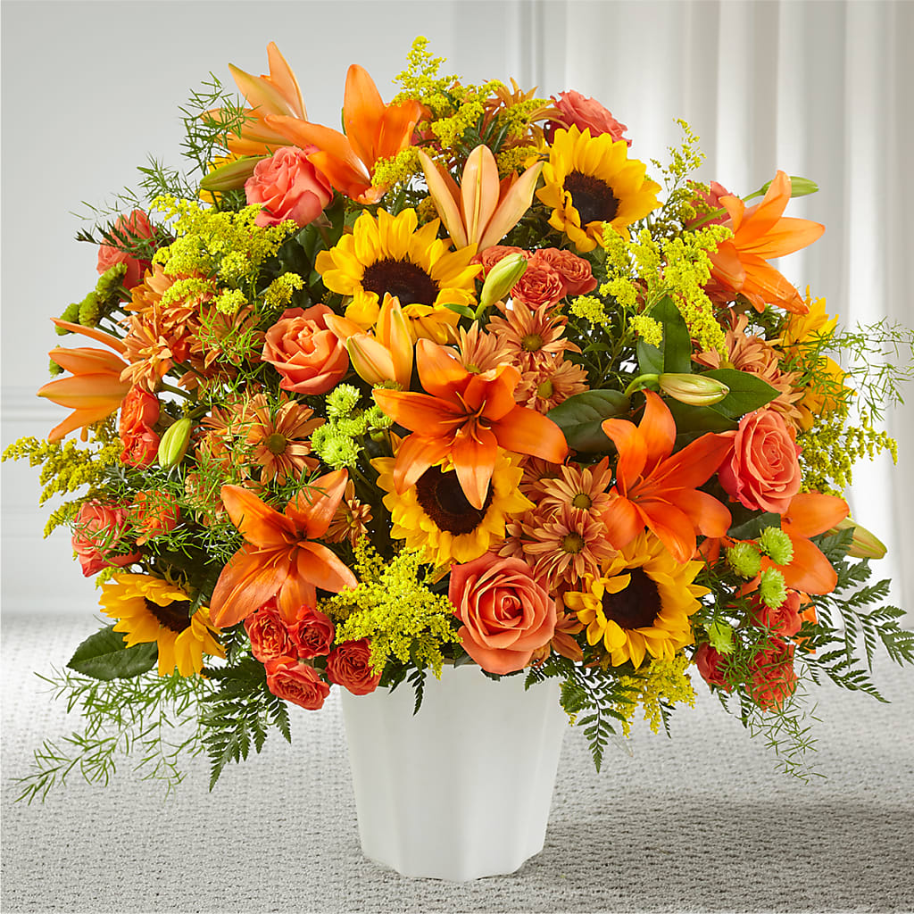Harvest Thoughts Floor Basket – Dynamic Flowers Of Royal Oak, Royal Oak MI
