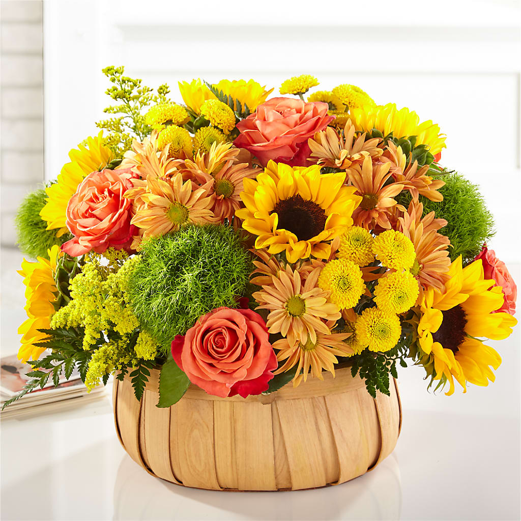 Harvest Sunflower Basket – Dynamic Flowers Of Royal Oak, Royal Oak MI