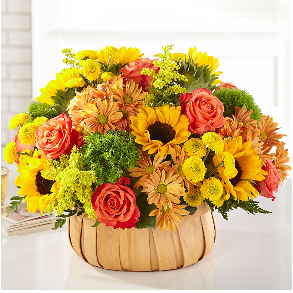 Harvest Sunflower Basket – Dynamic Flowers Of Royal Oak, Royal Oak MI
