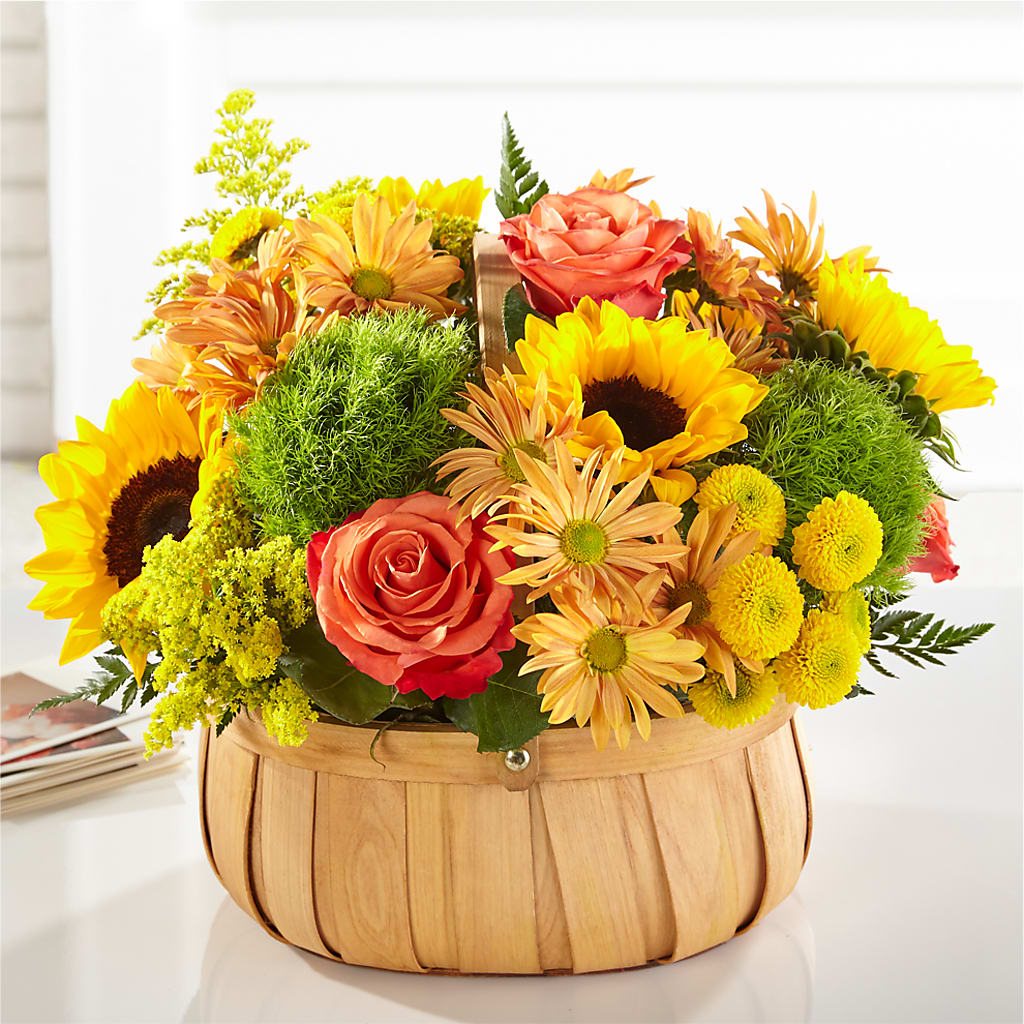 Harvest Sunflower Basket – Dynamic Flowers Of Royal Oak, Royal Oak MI