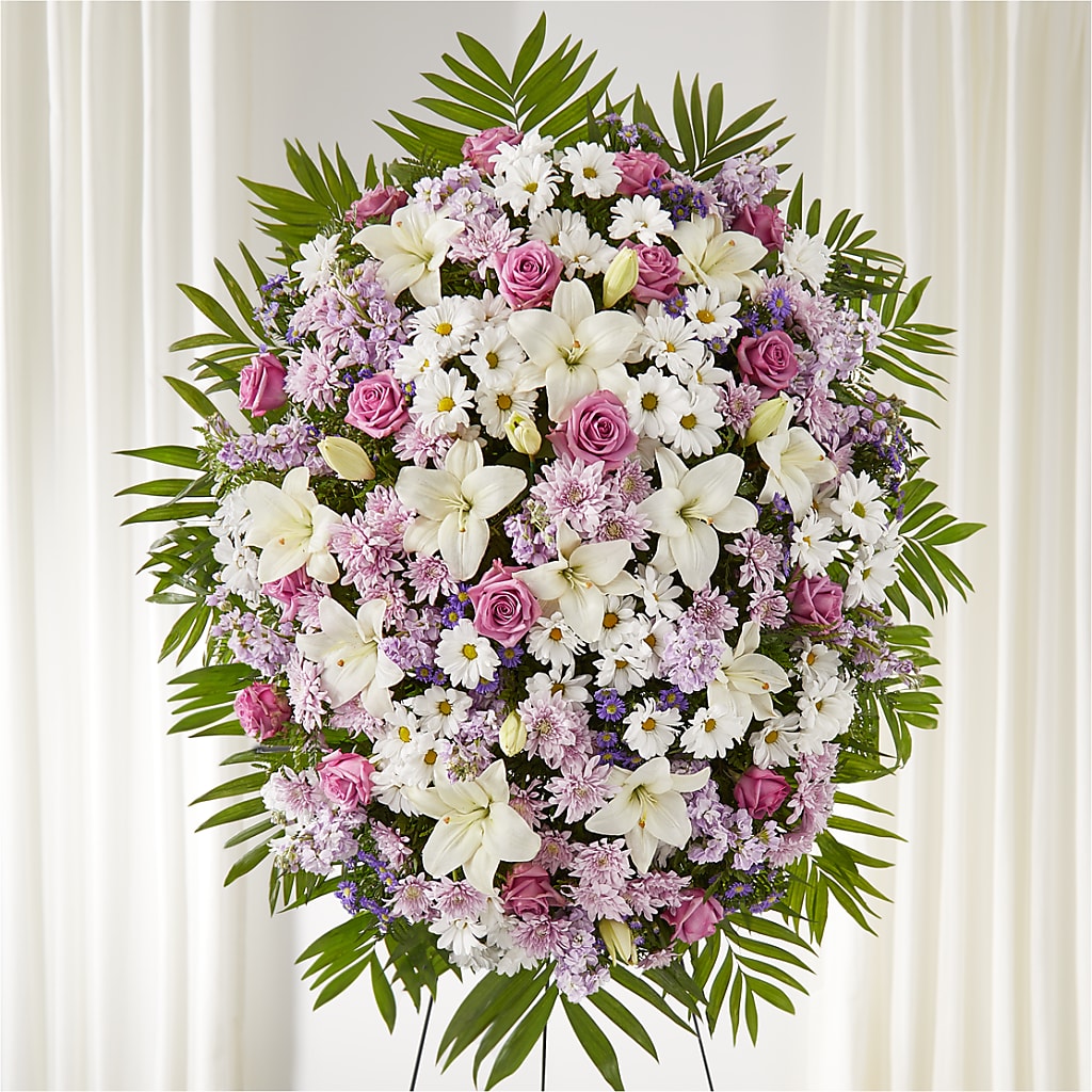 Surrounded by Love Standing Spray – Dynamic Flowers Of Royal Oak, Royal Oak MI