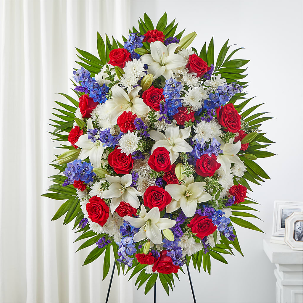 Cherished Service Standing Spray – Dynamic Flowers Of Royal Oak, Royal Oak MI