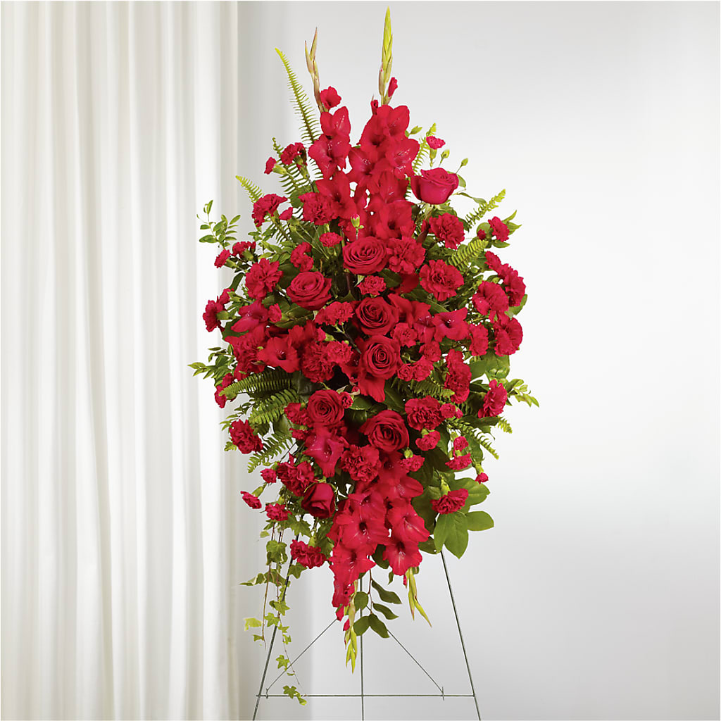 From the Heart Standing Spray – Dynamic Flowers Of Royal Oak, Royal Oak MI