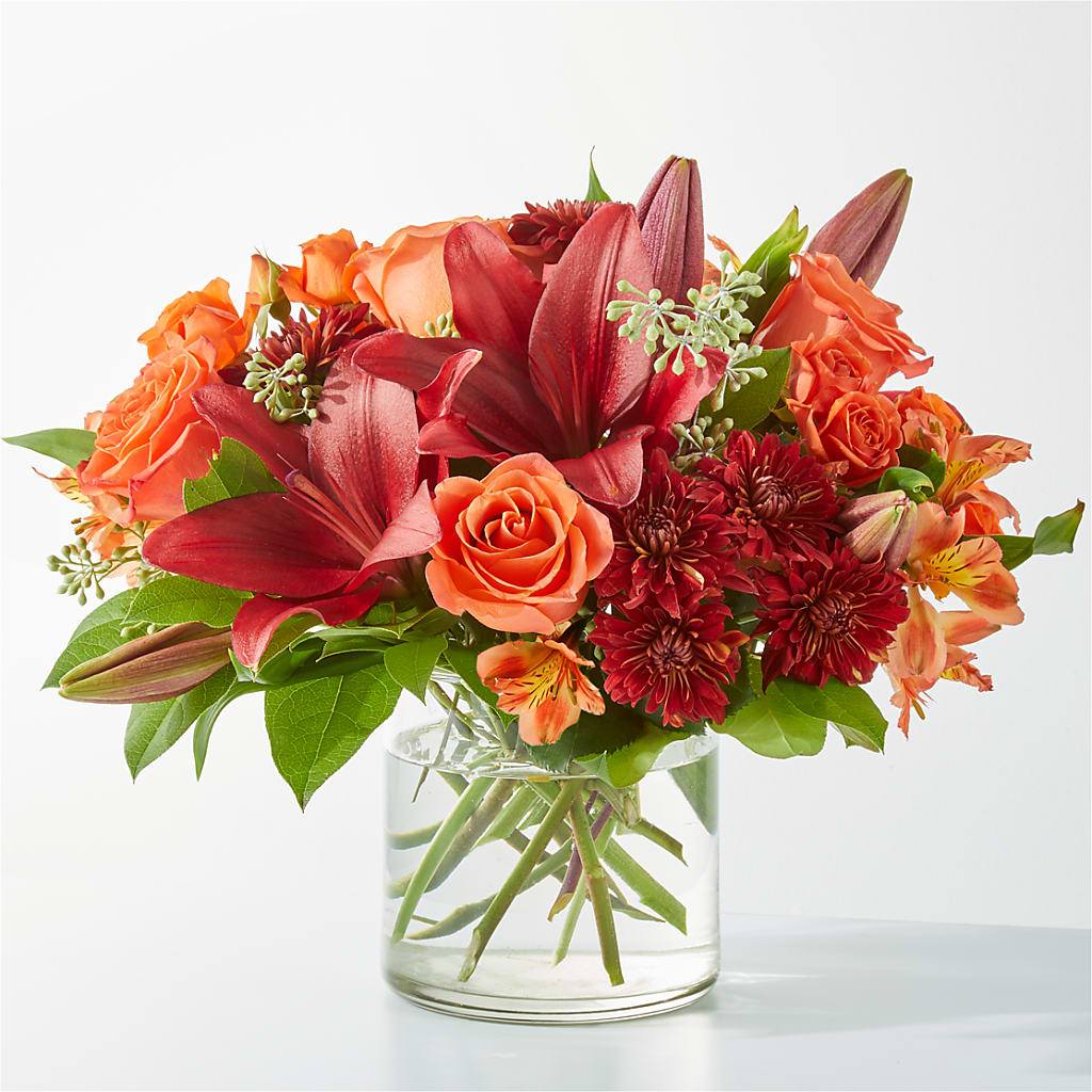 Crimson Leaves Bouquet – Dynamic Flowers Of Royal Oak, Royal Oak MI