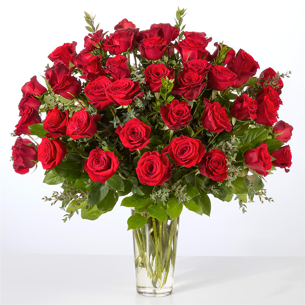 Forever Yours Fifty Stem Red Rose Bouquet – Dynamic Flowers Of Royal Oak, Royal Oak MI