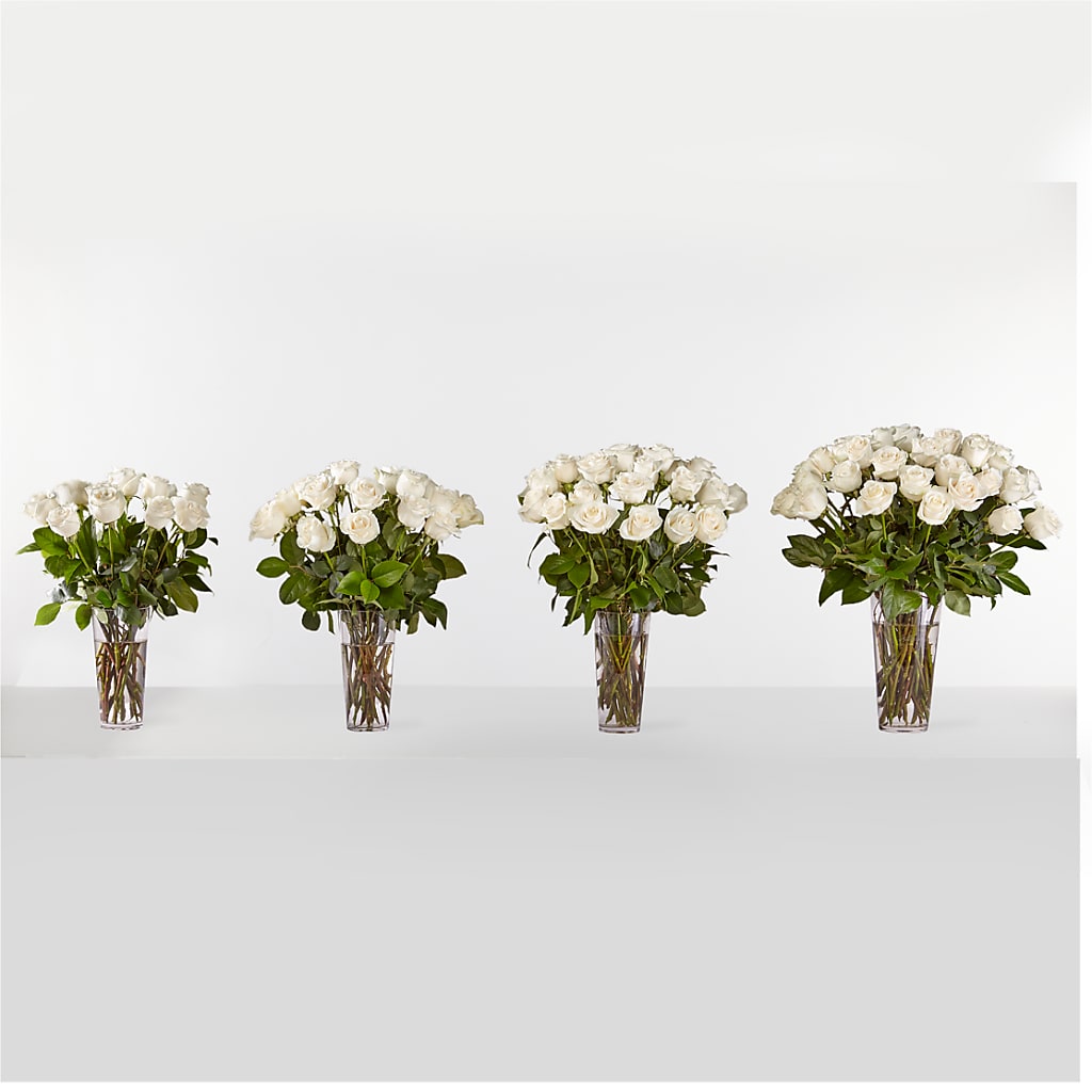 Long Stem White Rose Bouquet –  Dynamic Flowers Of Royal Oak, Royal Oak MI