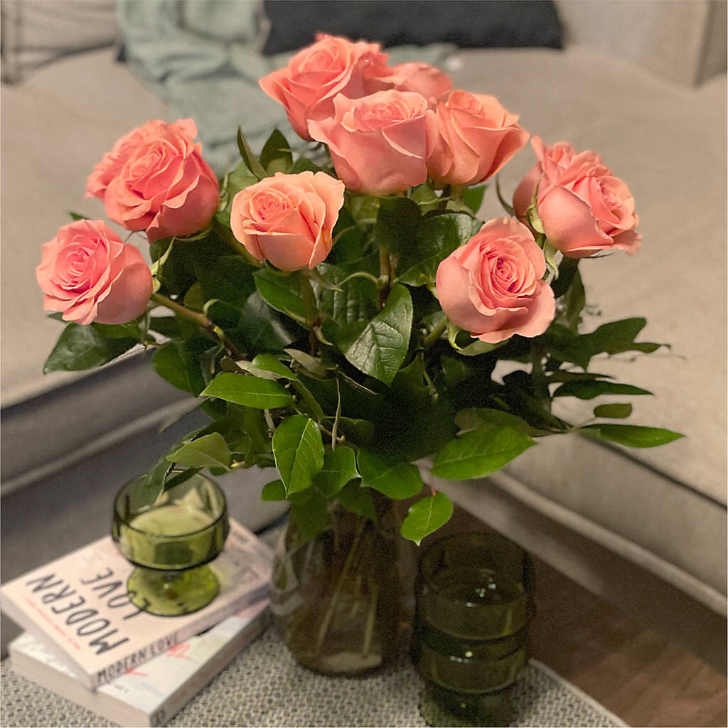 Long Stem Pink Rose Bouquet –  Dynamic Flowers Of Royal Oak, Royal Oak MI