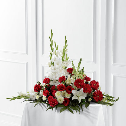 Crimson & White Arrangement –  Dynamic Flowers Of Royal Oak, Royal Oak MI