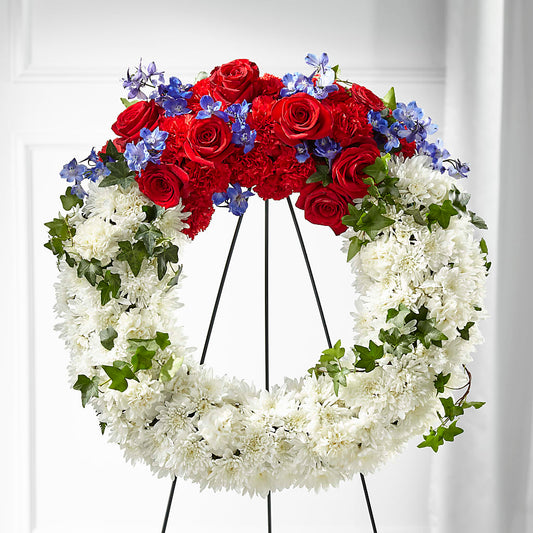 Patriotic Passion Wreath –  Dynamic Flowers Of Royal Oak, Royal Oak MI