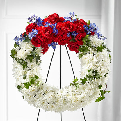 Patriotic Passion Wreath –  Dynamic Flowers Of Royal Oak, Royal Oak MI