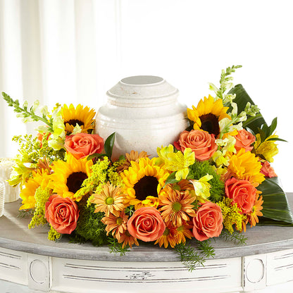 Faithful Sunflower Cremation Adornment –  Dynamic Flowers Of Royal Oak, Royal Oak MI