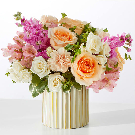 Paradise Bouquet with Ivory Vase –  Dynamic Flowers Of Royal Oak, Royal Oak MI