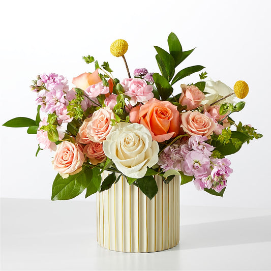 French Market Bouquet with Ivory Vase –  Dynamic Flowers Of Royal Oak, Royal Oak MI