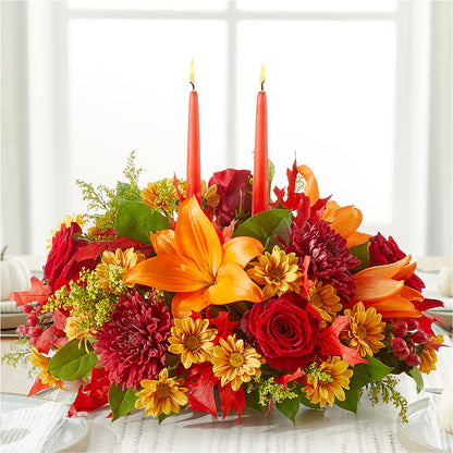 Autumn's Embrace Centerpiece –  Dynamic Flowers Of Royal Oak, Royal Oak MI