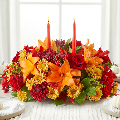 Autumn's Embrace Centerpiece –  Dynamic Flowers Of Royal Oak, Royal Oak MI